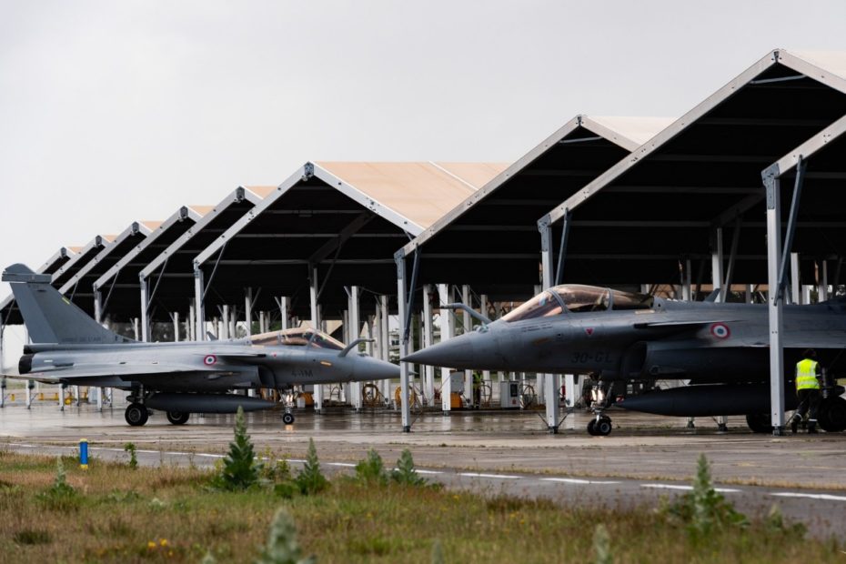 Aviones de combate franceses Air and Space Force Mirage a tAir Base 118 en Mont-de-Marsan, al sur de Burdeos. Foto de Emma Le Rouzic / Armée de l'air et de l'espace.