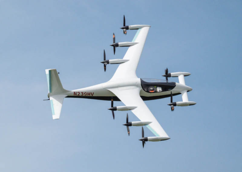 Kitty Hawk demuestra las capacidades de vuelo remoto y automatizado de Heaviside del avión eVTOL. (Foto cortesía de Kitty Hawk)