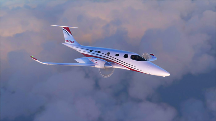 Renders de Bye Aerospace eFlyer 800 con la marca Jet It y JetClub. ©Bye Aerospace