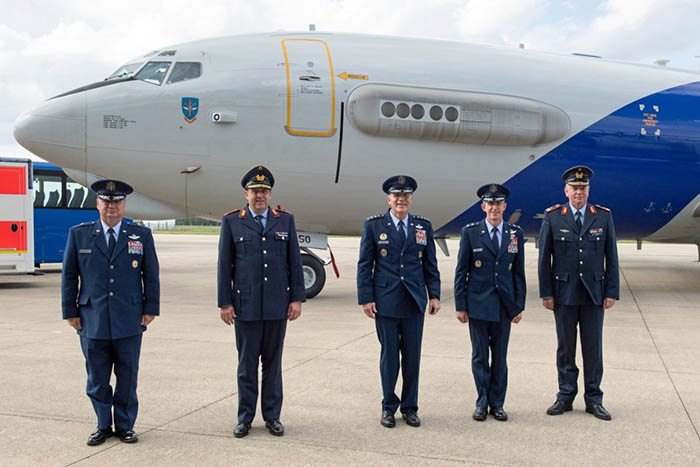 La fuerza y ​​el componente AWACS de la OTAN organizaron una ceremonia de cambio de mando en la Base Aérea de Geilenkirchen, Alemania, el 29 de julio de 2021. OTAN