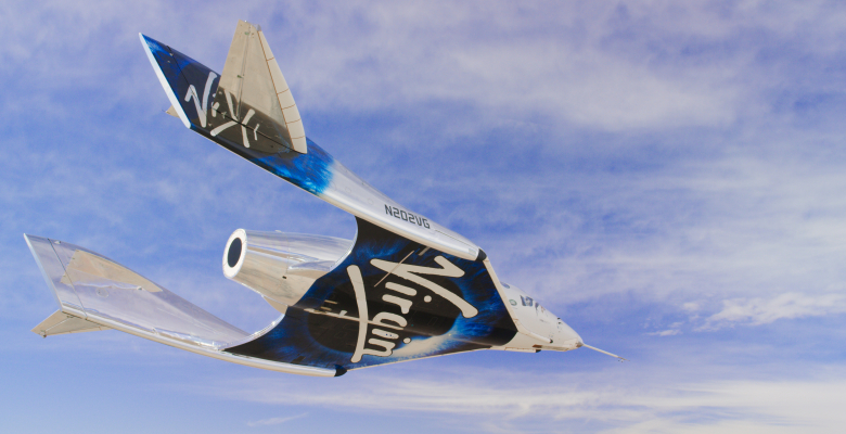 SpaceshipTwo Unity volando libre en el espacio aéreo de Nuevo México por primera vez ©Virgin Galactic