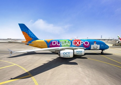 Emirates anuncia vuelos del A380 con librea especial sobre Dubái. ©Emirates