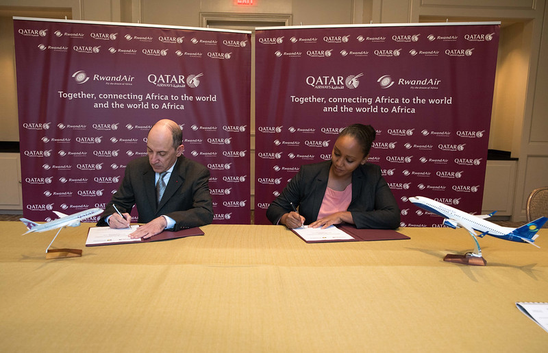 Acuerdo de código compartido de Qatar Airways y RwandAir Seal Milestone ©Qatar Airways