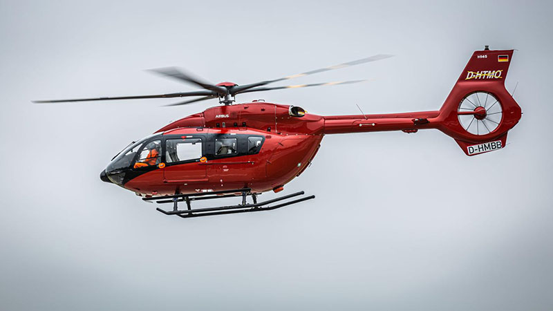 Primer H145 de cinco palas que se utilizará en el segmento de la energía eólica marina ©Airbus