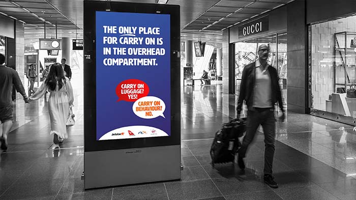 Campaña conjunta para promover el respeto al personal de primera línea de las aerolíneas australianas ©Jetstar