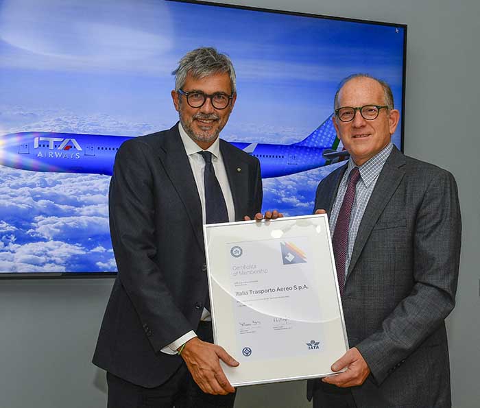 ITA Airways recibe la bienvenida oficial como miembro de la IATA ©ITA Airways