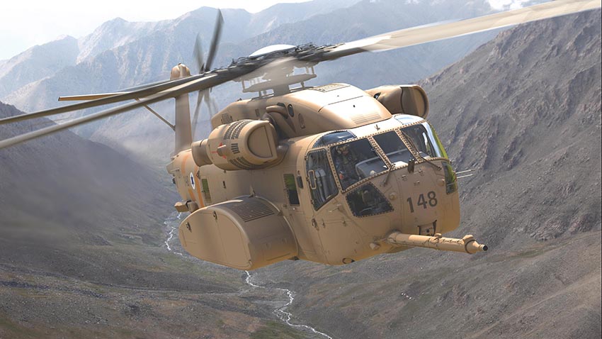 Representación artística de un helicóptero CH-53K para la Fuerza Aérea israelí. Cortesía: Sikorsky, una empresa de Lockheed Martin.