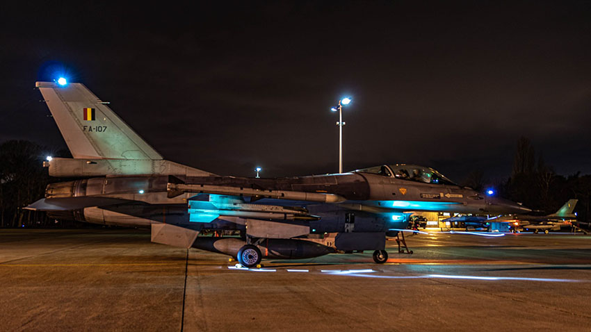 F-16 en vuelo nocturno ©Ministerio de Defensa de Bélgica-Jozef Vanden Broeck