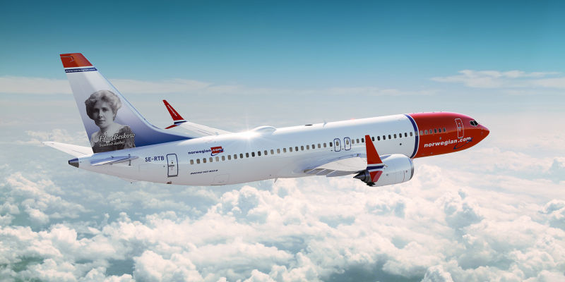 Norwegian ha firmado una carta de intención con Boeing para la compra de 50 Boeing 737 MAX 8. El acuerdo también incluye una opción para comprar otros 30 aviones. ©Norwegian