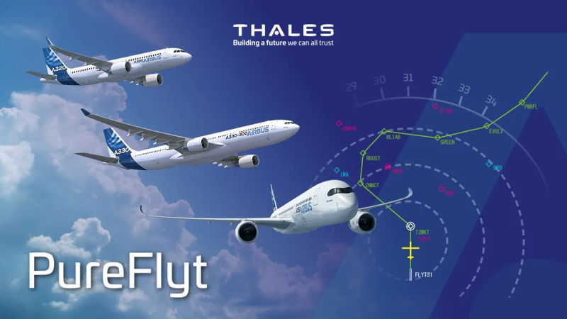 Este nuevo sistema de gestión de vuelos (Flight Management System-FSM) totalmente conectado de Thales proporciona un acceso seguro a los datos del mundo abierto y ofrece a las aerolíneas una serie de nuevas posibilidades. ©Thales