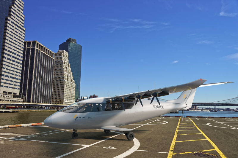 El diseño híbrido eSTOL de Electra ofrece la flexibilidad de un helicóptero combinada con la economía operativa superior de un ala fija para un acceso limpio y rápido a los destinos finales. ©Electra Aero