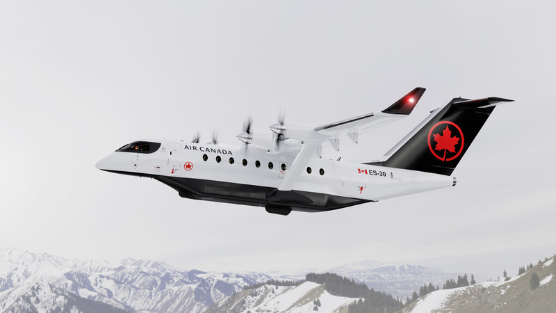 Air Canada ha anunciado hoy un acuerdo de compra de 30 aviones híbridos eléctricos ES-30 que está desarrollando la empresa sueca Heart Aerospace. (CNW Group/Air Canada)