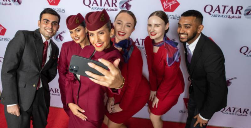 Qatar Airways y Virgin Australia celebran su nueva asociación estratégica en el acto de presentación en el aeropuerto de Brisbane ©Virgin Australia