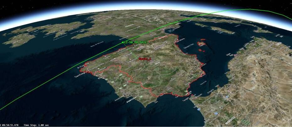 El Centro de Operaciones de Vigilancia Espacial de España realiza el seguimiento de la reentrada del lanzador chino CZ-5B ©Ejército del Aire de España