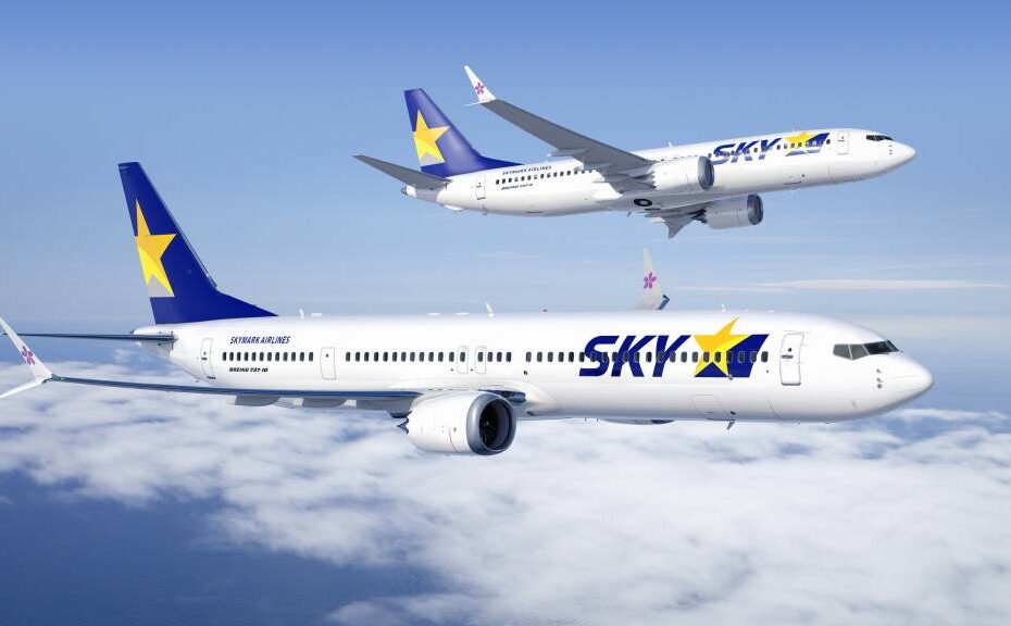 Una representación del 737-8 y el 737-10 con la librea Skymark. (Imagen de Boeing)