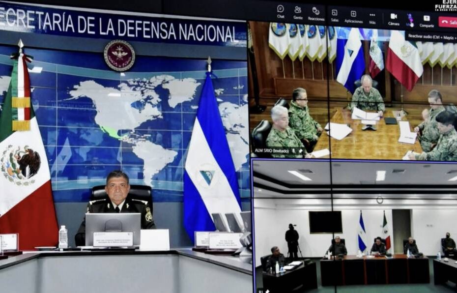 Ejército, Fuerza Aérea y Armada de México sostienen Reunión Bilateral de manera virtual con el Ejército de Nicaragua