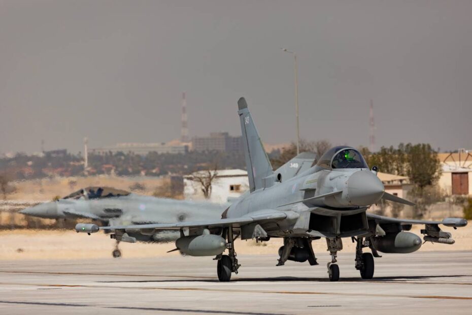 Typhoons de la RAF se unen al ejercicio de entrenamiento conjunto Spears of Victory ©RAF