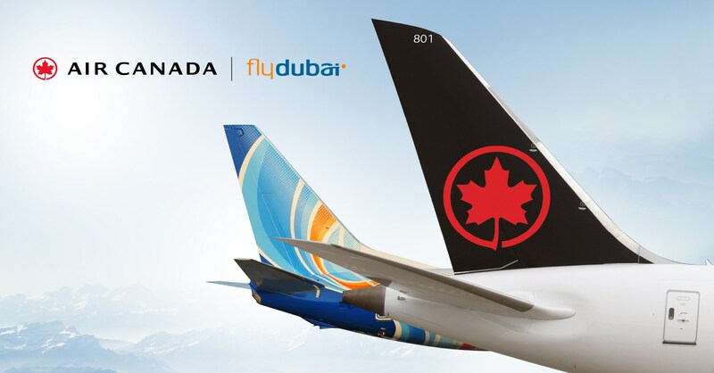 Air Canada y flydubai han anunciado hoy una nueva asociación para ofrecer a los clientes que vuelan entre Canadá, Oriente Medio, África Oriental, el subcontinente indio y el sur de Asia opciones de viaje más cómodas. (CNW Group/Air Canada)