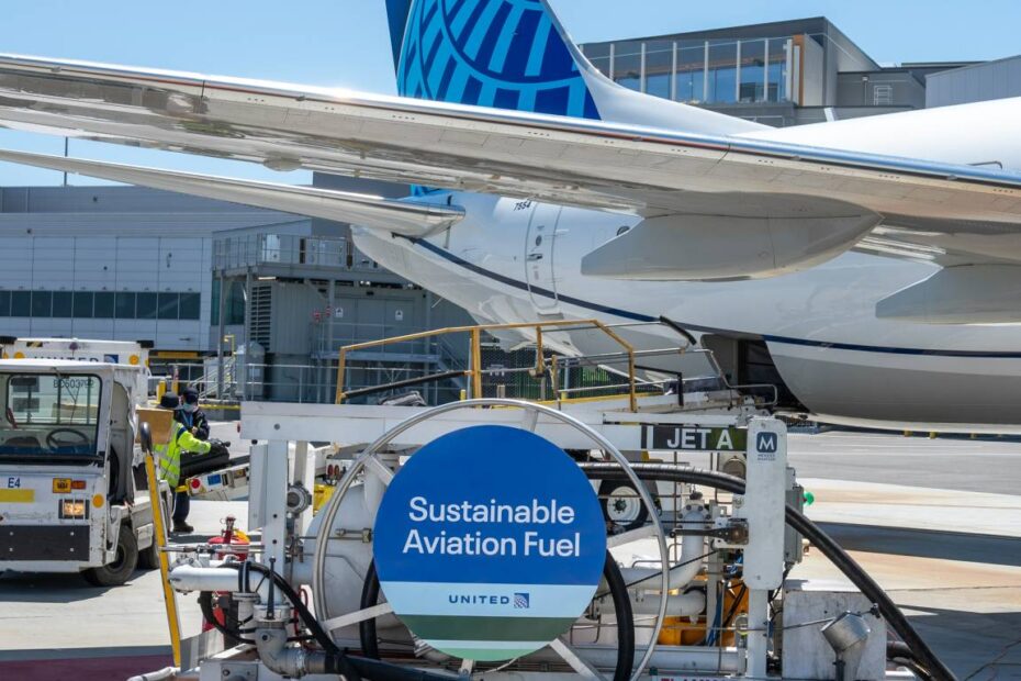 Avión de United repostado con SAF. ©United Airlines