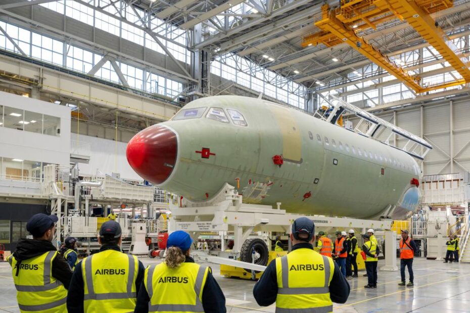 Primer moldeado del A321 en la estación de Toulouse ©Airbus