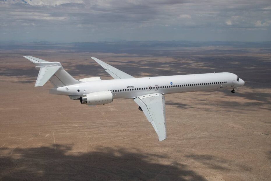 Boeing modificará este MD-90 para probar la configuración Transonic Truss-Braced Wing como parte del proyecto Sustainable Flight Demonstrator de la NASA. (Foto de la NASA)