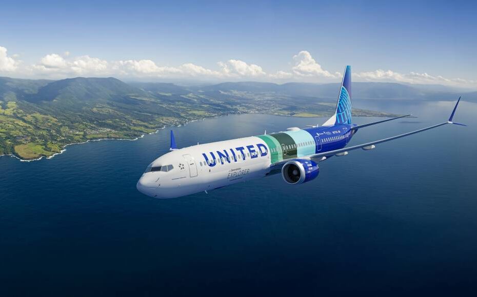 El Boeing ecoDemonstrator Explorer, un 737-10 para United Airlines, volará en SAF, seguido por el laboratorio científico aerotransportado DC-8 de la NASA que medirá las emisiones que no sean de CO2 ©Boeing