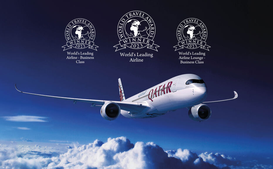 La aerolínea nacional del Estado de Qatar recibe un total de tres galardones: Aerolínea Líder Mundial", "Aerolínea Líder Mundial - Clase Business" y "Sala VIP Líder Mundial - Clase Business": Al Mourjan Business Lounge" en el aeropuerto internacional de Hamad ©Qatar Airways