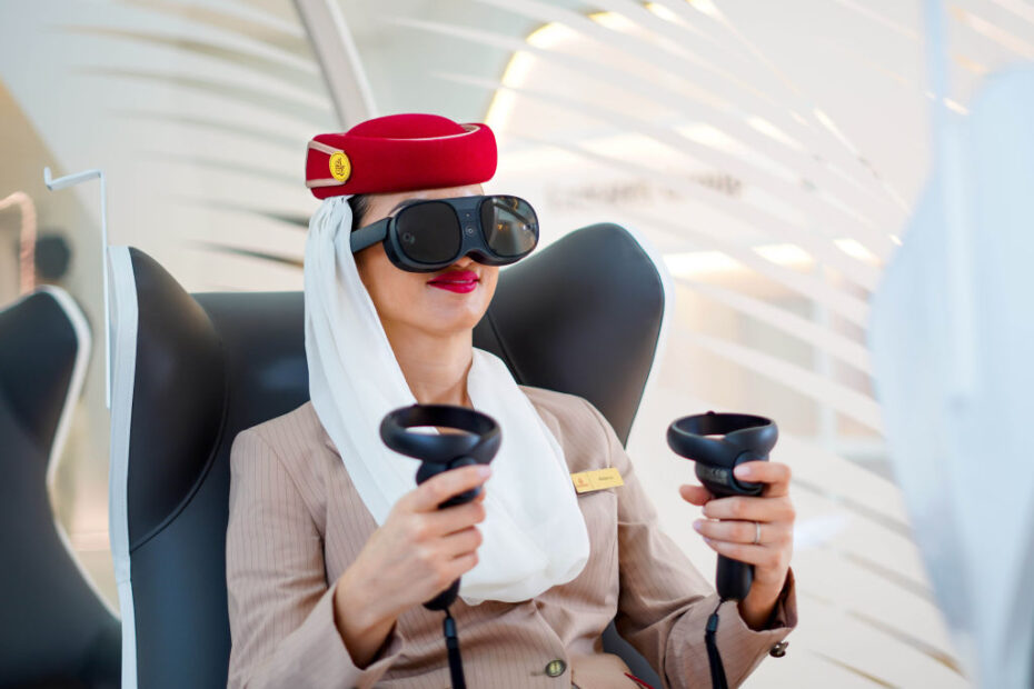 Experimentar la realidad virtual en la cámara de RV de Ebdaa ©Emirates