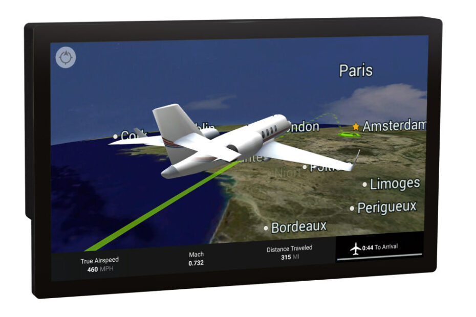 El monitor inteligente Venue™ de Collins Aerospace mejora la experiencia en cabina de los aviones de negocios, proporcionando a los operadores vías de crecimiento incrementales y opciones de integración para la gestión de cabina y soluciones de entretenimiento en vuelo. ©RTX
