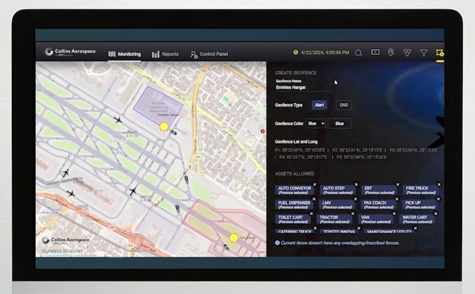 El sistema Airport Surface Awareness de Collins proporciona datos en tiempo real de las operaciones aeroportuarias a través de un mapa interactivo. ©Collins Aerospace