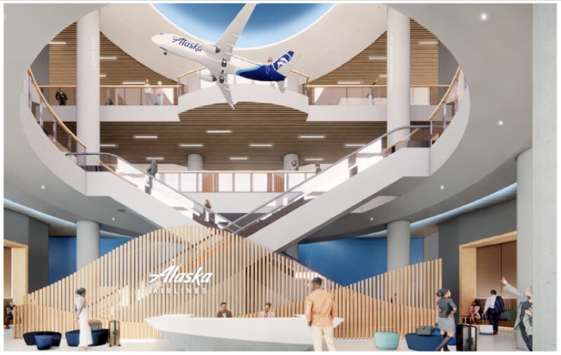 Representación de las nuevas instalaciones de Longacres. ©Alaska Airlines