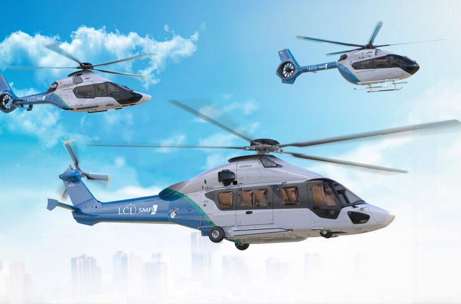 Representación digital de helicópteros Airbus con esquema de colores LCI ©Airbus