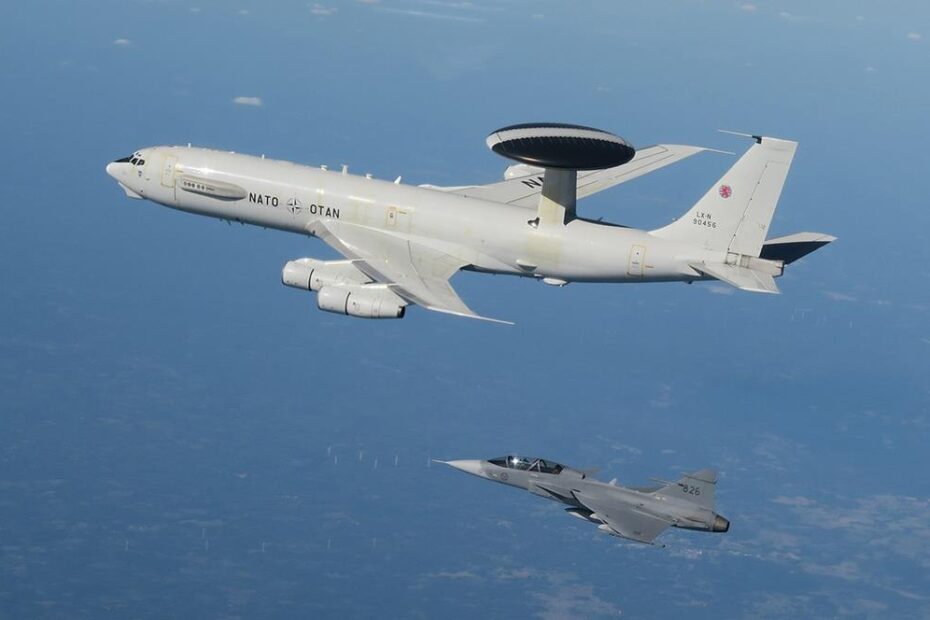 Durante los vuelos de los días 1 y 2 de septiembre, los JAS-39 Gripen suecos de Blekinge y Skaraborg realizaron misiones bajo el control de AWACS. Foto de la Fuerza Aérea Sueca.