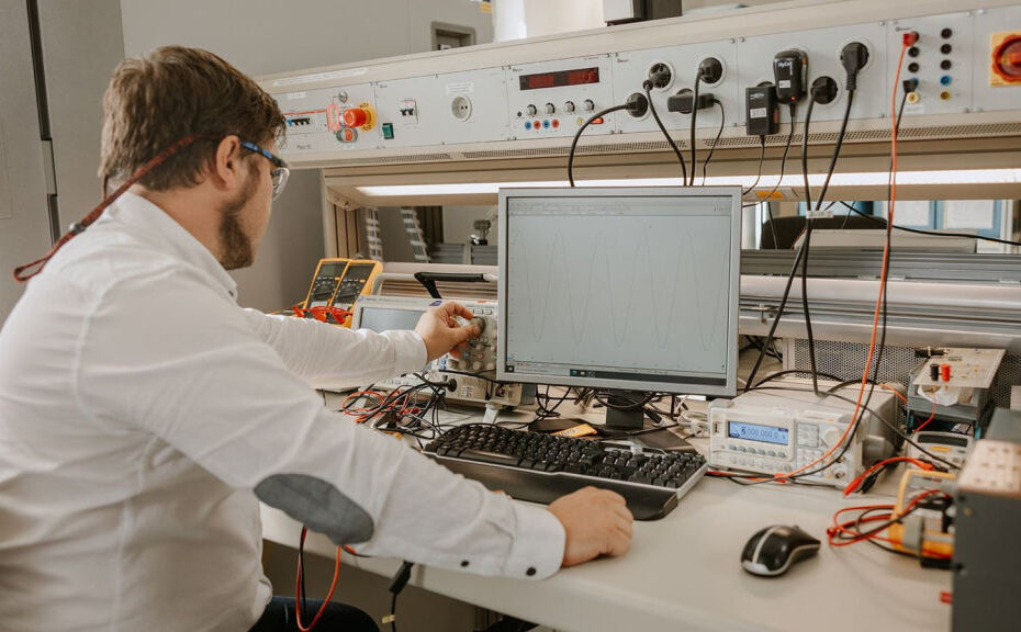 Un ingeniero de Collins trabaja en el laboratorio de las instalaciones de la empresa en Nordlingen (Alemania) ©RTX