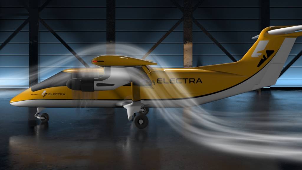 Ilustración: Los motores eléctricos soplan aire sobre el ala y los grandes alerones del EL9, lo que permite unas capacidades de despegue y aterrizaje ultracortas sin precedentes. ©Electra.aero
