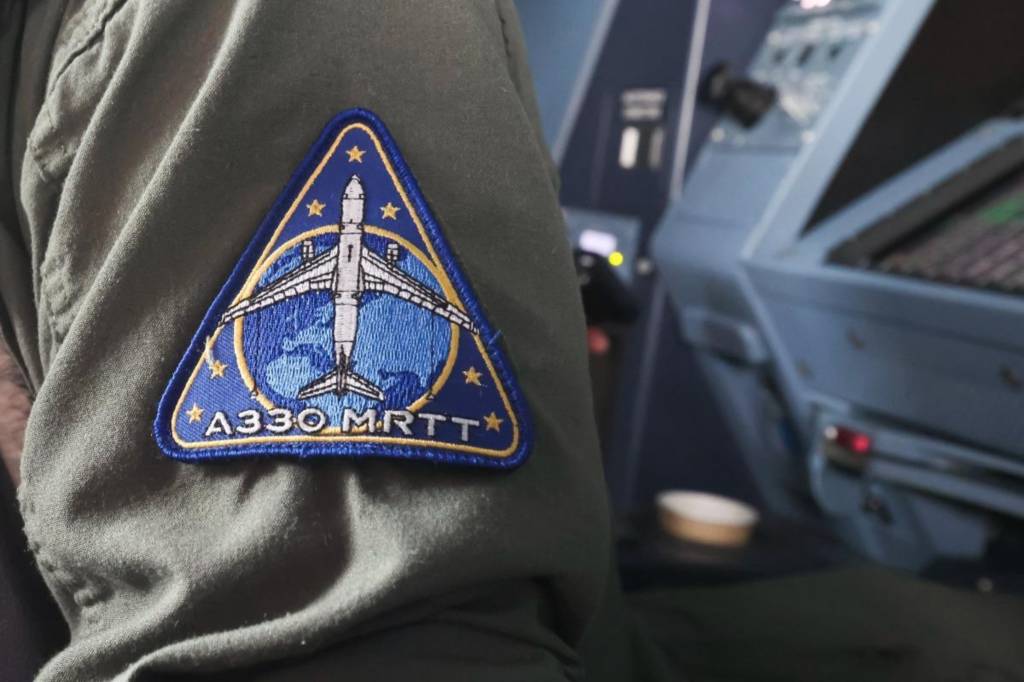 Un A330 MRTT parche de un operador durante un vuelo de reabastecimiento en Ramstein Flag 2025. Suecia y Dinamarca se unieron formalmente a la Unidad Multinacional de Transporte Multirol (MMU) el 25 de junio de 2025 durante la Cumbre de la OTAN en La Haya. Foto de Adc Arnaud Chamberlin.