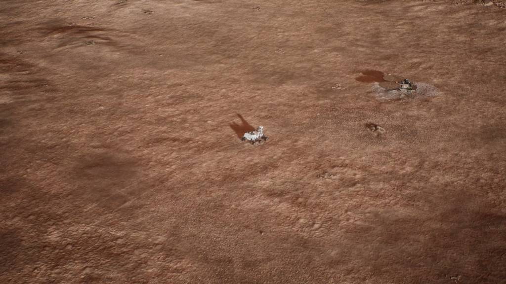 El rover Perseverance de la NASA se aproxima al módulo de aterrizaje MSR con muestras. ©NASA