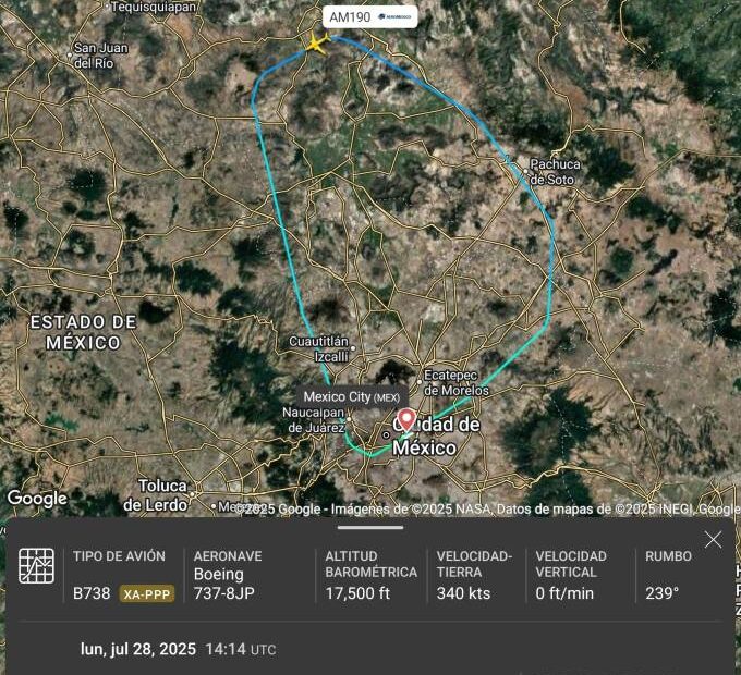 Imagen: Flightradar24