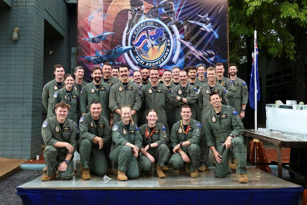 Miembros del Escuadrón N.º 1 en la ceremonia inaugural del ejercicio Thai Boomerang 2025. ©Departamento de Defensa de Australia