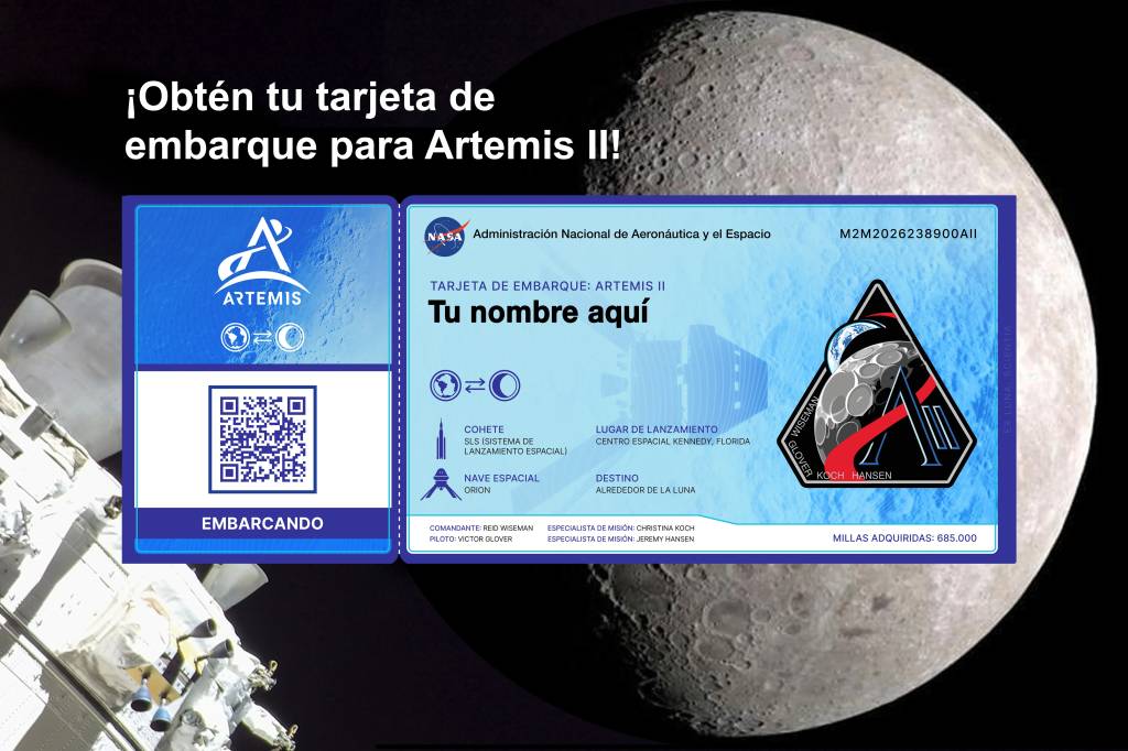 Los nombres de los participantes irán en tarjetas de embarque a bordo de la misión Artemis II de la NASA en 2026. Crédito: NASA