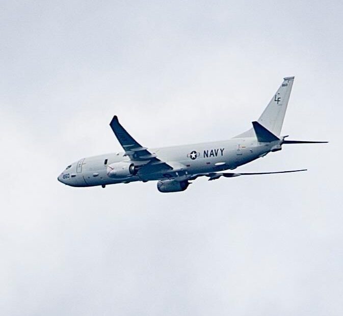 El P-8 Poseidon de la Armada de los Estados Unidos vigiló la zona alrededor de los estrechos daneses. Foto de archivo del Mando Marítimo Aliado de la OTAN.