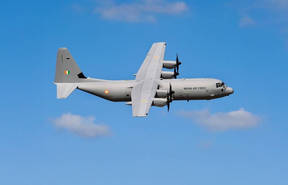 Primer vuelo del C-130J en la India. Imagen: Lockheed Martin