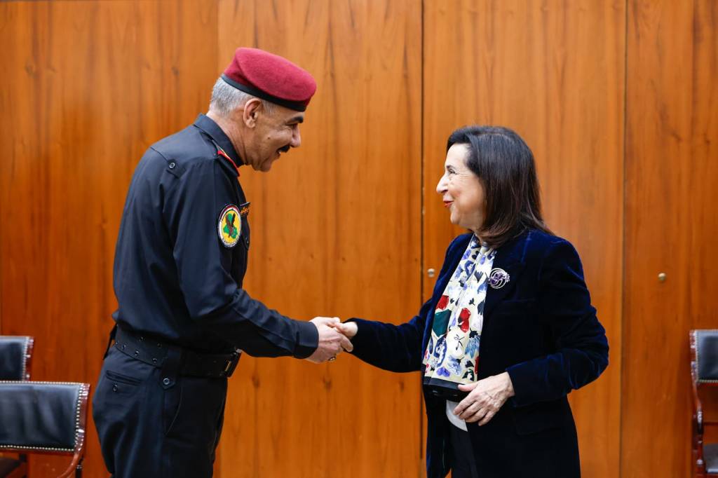Preside la firma de Memorando de Entendimiento (MoU) entre el ministerio de Defensa de España y el Servicio de Contraterrorismo Irakí (CTS), en la sede del ministerio. Foto: Rubén Somonte/MDE