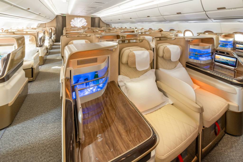 Cabina de clase ejecutiva del A350 de Emirates ©Emirates