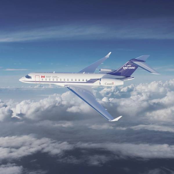 El avión Bombardier Global 6500 se incorporará a la flota del Centro de Investigación Aeroespacial del NRC como plataforma de investigación ©Bombardier