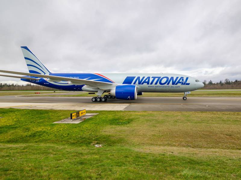 Avión Boeing 777-200F de National Airlines (N791CA) durante los vuelos de prueba ©National Airlines