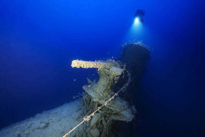 Fotografía de los restos del HMS Urge, cortesía de la Universidad de Malta