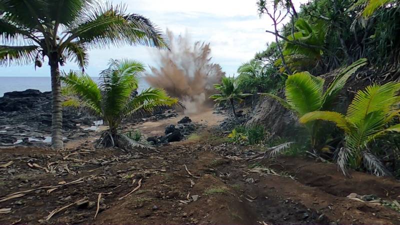 Parte del nitrato de amonio se detono de forma segura ©Marina Real Británica