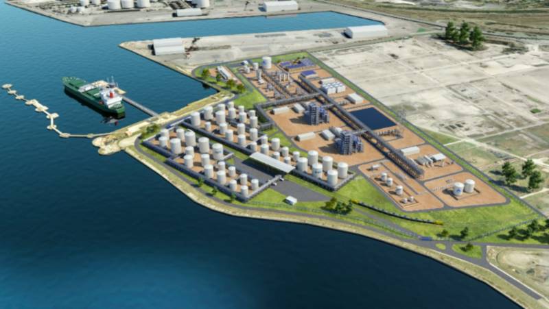 Vista previa en 3D de los proyectos SAF en el puerto de Dunkerque ©Technip Energies