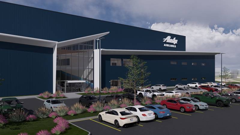 Representación del futuro hangar de Alaska Airlines ©Alaska Airlines